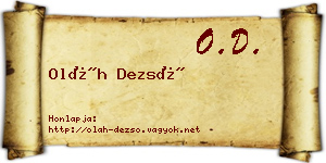 Oláh Dezső névjegykártya